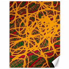 Yellow Neon Chaos Canvas 36  X 48   by Valentinaart