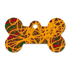 Yellow Neon Chaos Dog Tag Bone (one Side)