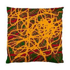 Yellow Neon Chaos Standard Cushion Case (two Sides) by Valentinaart