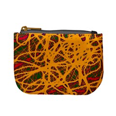 Yellow Neon Chaos Mini Coin Purses by Valentinaart