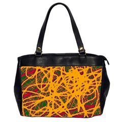 Yellow Neon Chaos Office Handbags (2 Sides) 