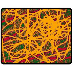 Yellow Neon Chaos Fleece Blanket (medium) 