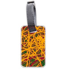 Yellow Neon Chaos Luggage Tags (two Sides) by Valentinaart