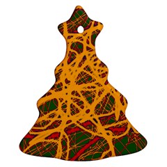 Yellow Neon Chaos Ornament (christmas Tree) by Valentinaart