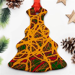 Yellow Neon Chaos Christmas Tree Ornament (2 Sides)