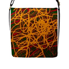 Yellow Neon Chaos Flap Messenger Bag (l) 