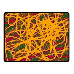 Yellow Neon Chaos Double Sided Fleece Blanket (small) 