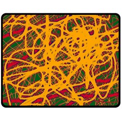 Yellow Neon Chaos Double Sided Fleece Blanket (medium) 