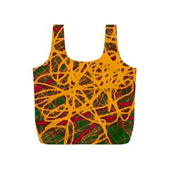 Yellow Neon Chaos Full Print Recycle Bags (s) 