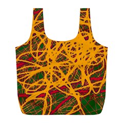 Yellow Neon Chaos Full Print Recycle Bags (l) 