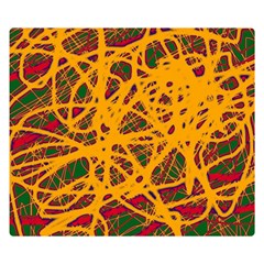 Yellow Neon Chaos Double Sided Flano Blanket (small) 