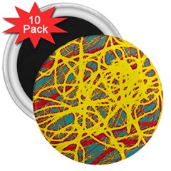 Yellow Neon 3  Magnets (10 Pack) 