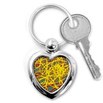 Yellow neon Key Chains (Heart)  Front