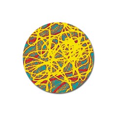 Yellow Neon Magnet 3  (round)