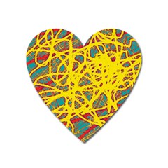 Yellow Neon Heart Magnet by Valentinaart