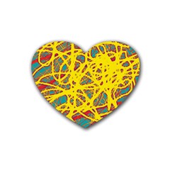 Yellow Neon Heart Coaster (4 Pack)  by Valentinaart