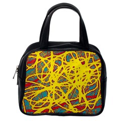 Yellow Neon Classic Handbags (one Side)