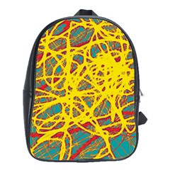 Yellow Neon School Bags(large)  by Valentinaart