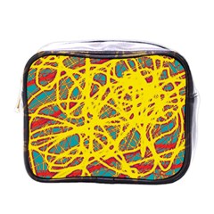 Yellow Neon Mini Toiletries Bags by Valentinaart