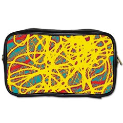 Yellow Neon Toiletries Bags 2-side by Valentinaart