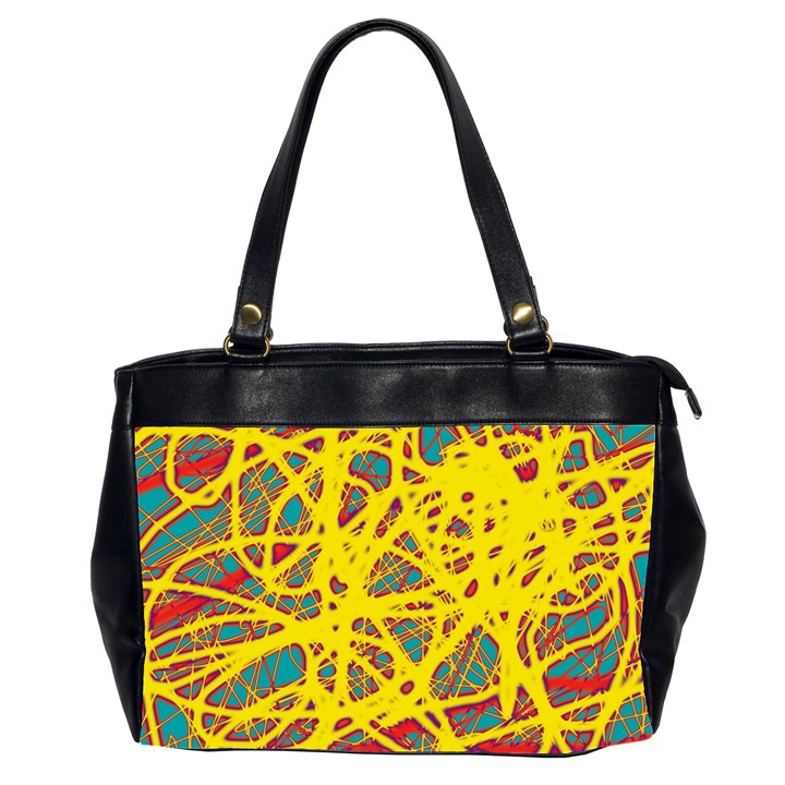 Yellow neon Office Handbags (2 Sides) 