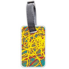 Yellow Neon Luggage Tags (one Side)  by Valentinaart