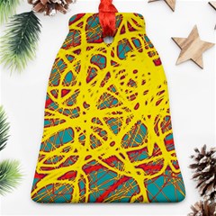 Yellow Neon Bell Ornament (2 Sides)