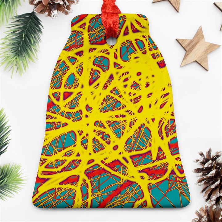 Yellow neon Bell Ornament (2 Sides)