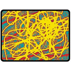 Yellow Neon Double Sided Fleece Blanket (large) 