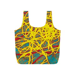 Yellow Neon Full Print Recycle Bags (s) 