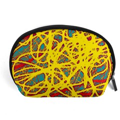 Yellow Neon Accessory Pouches (large)  by Valentinaart