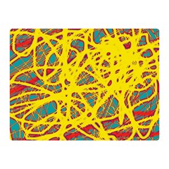 Yellow Neon Double Sided Flano Blanket (mini)  by Valentinaart