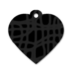 Gray Dog Tag Heart (one Side)