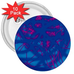 Deep Blue 3  Buttons (10 Pack) 