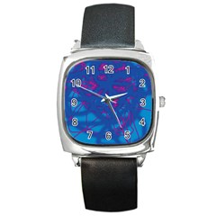 Deep Blue Square Metal Watch