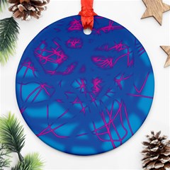 Deep Blue Round Ornament (two Sides) 