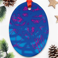 Deep Blue Oval Ornament (two Sides)