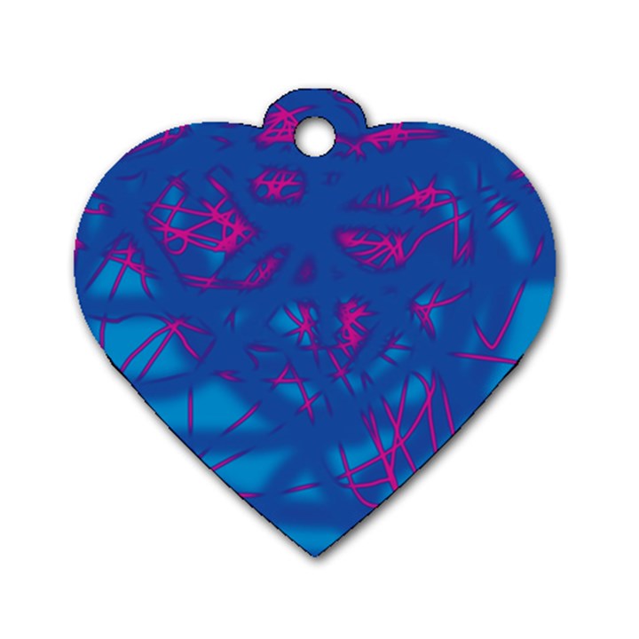 Deep blue Dog Tag Heart (Two Sides)