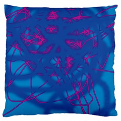 Deep Blue Standard Flano Cushion Case (one Side) by Valentinaart