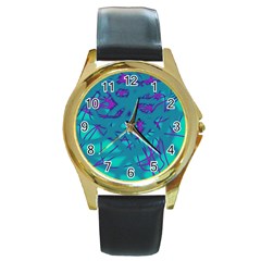 Chaos Round Gold Metal Watch