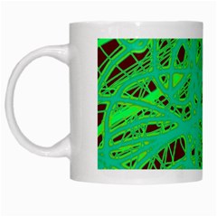 Green Neon White Mugs