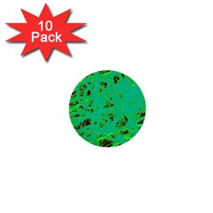 Green Neon 1  Mini Buttons (10 Pack) 