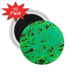 Green Neon 2 25  Magnets (10 Pack) 