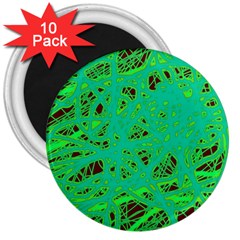 Green Neon 3  Magnets (10 Pack) 