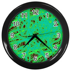 Green Neon Wall Clocks (black)