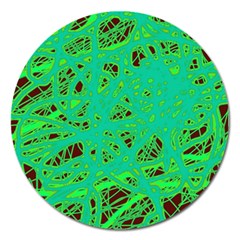 Green Neon Magnet 5  (round) by Valentinaart