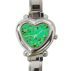 Green Neon Heart Italian Charm Watch by Valentinaart