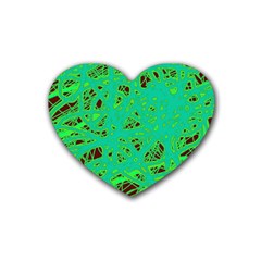 Green Neon Heart Coaster (4 Pack)  by Valentinaart