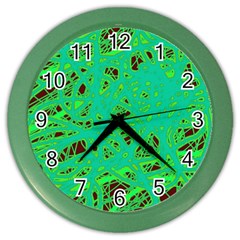 Green Neon Color Wall Clocks