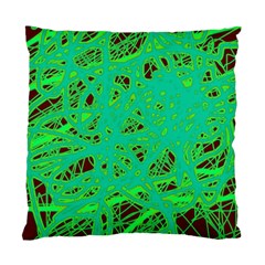 Green Neon Standard Cushion Case (two Sides) by Valentinaart